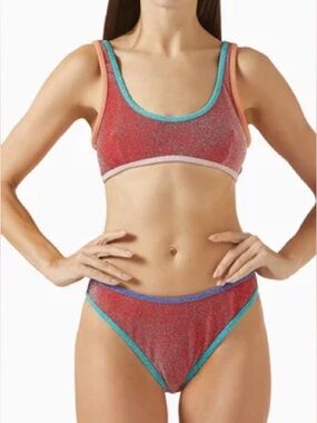 Free People‎ It's Now Cool Lurex The High Curve Duo Bikini Bottom XL New